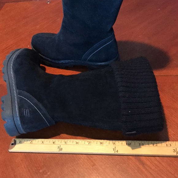 Skechers black leather winter boots shoes size 6 - Picture 10 of 16